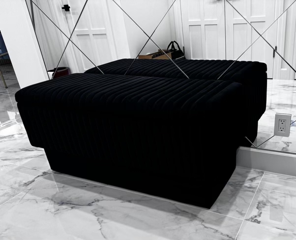 custom black ottoman